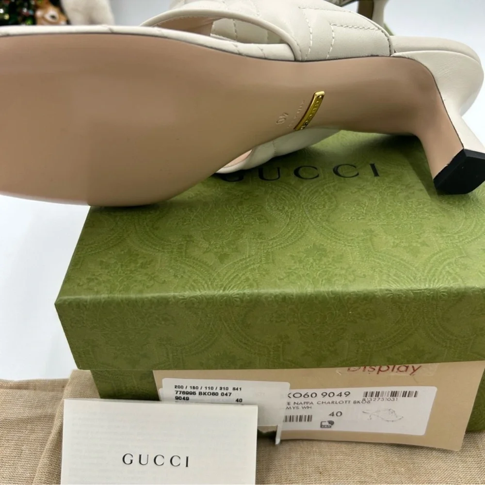 Women’s Gucci, GG Marmont, quilted leather sandal size 40 made in Italy - Picture 6 of 11
